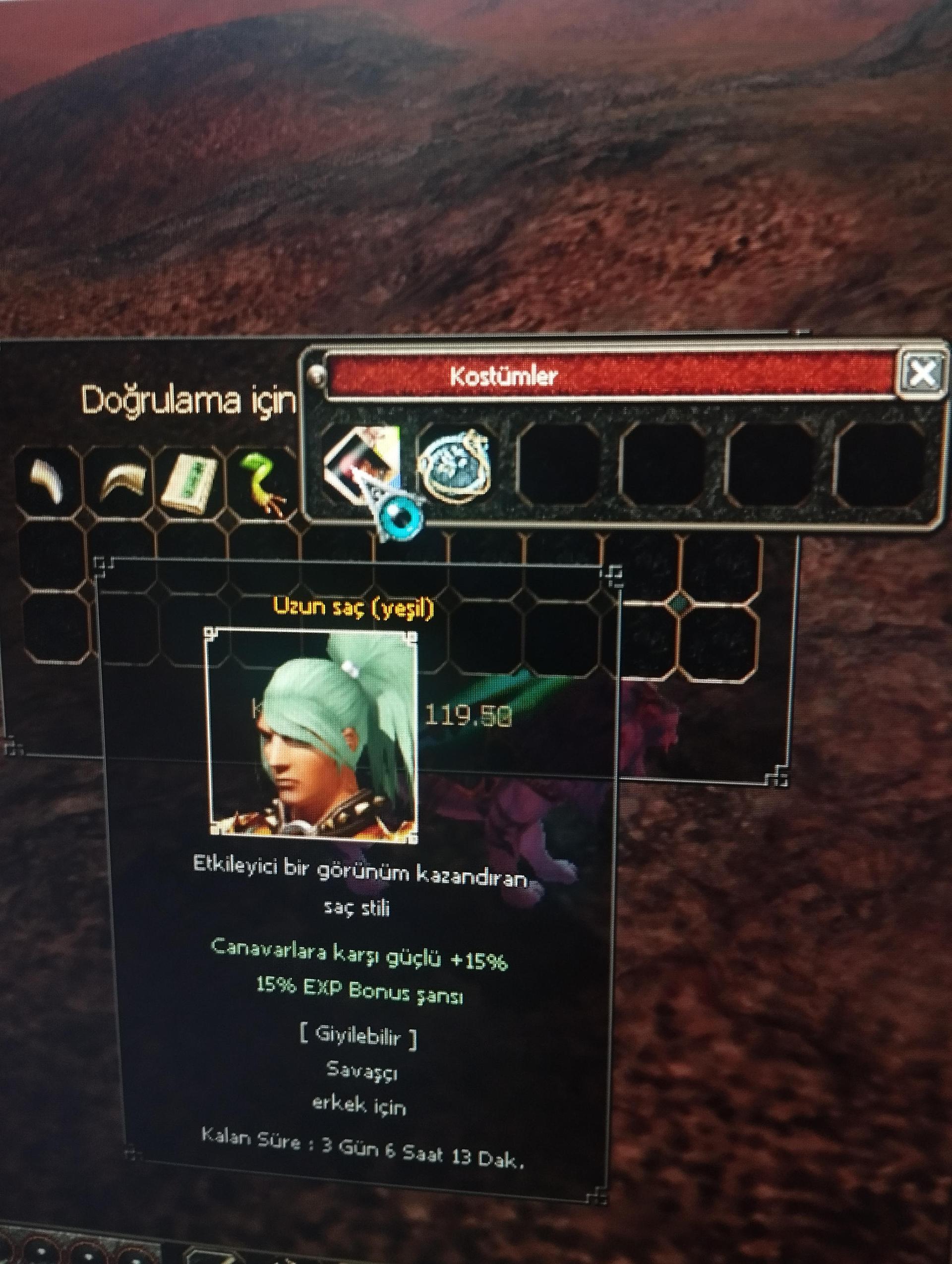 55 lvl bedensel hava p doyumluk itemleriyle nesne 4 gün