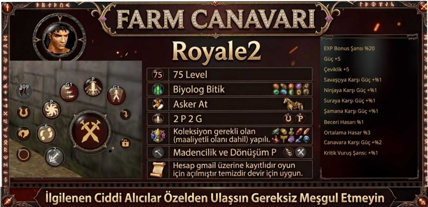 75 Level 2p 2g koleksiyonlu biyologlu hediyeli farm makinesi