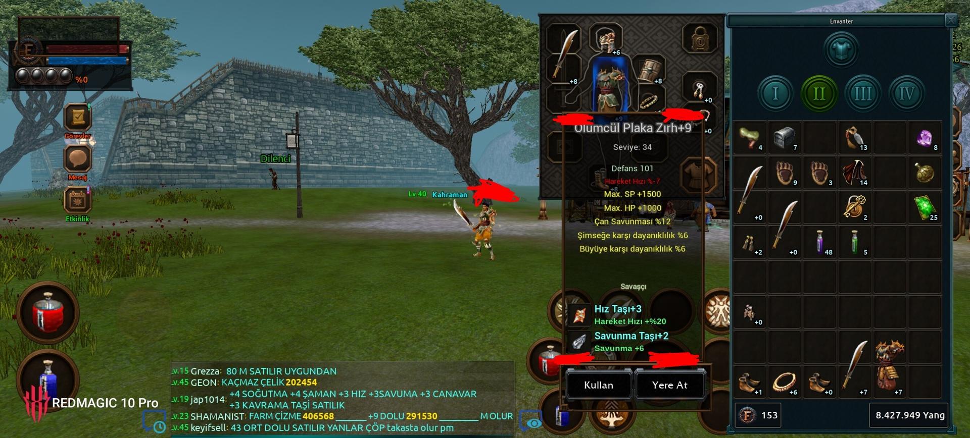 40 level skill kayıpsız bedensel