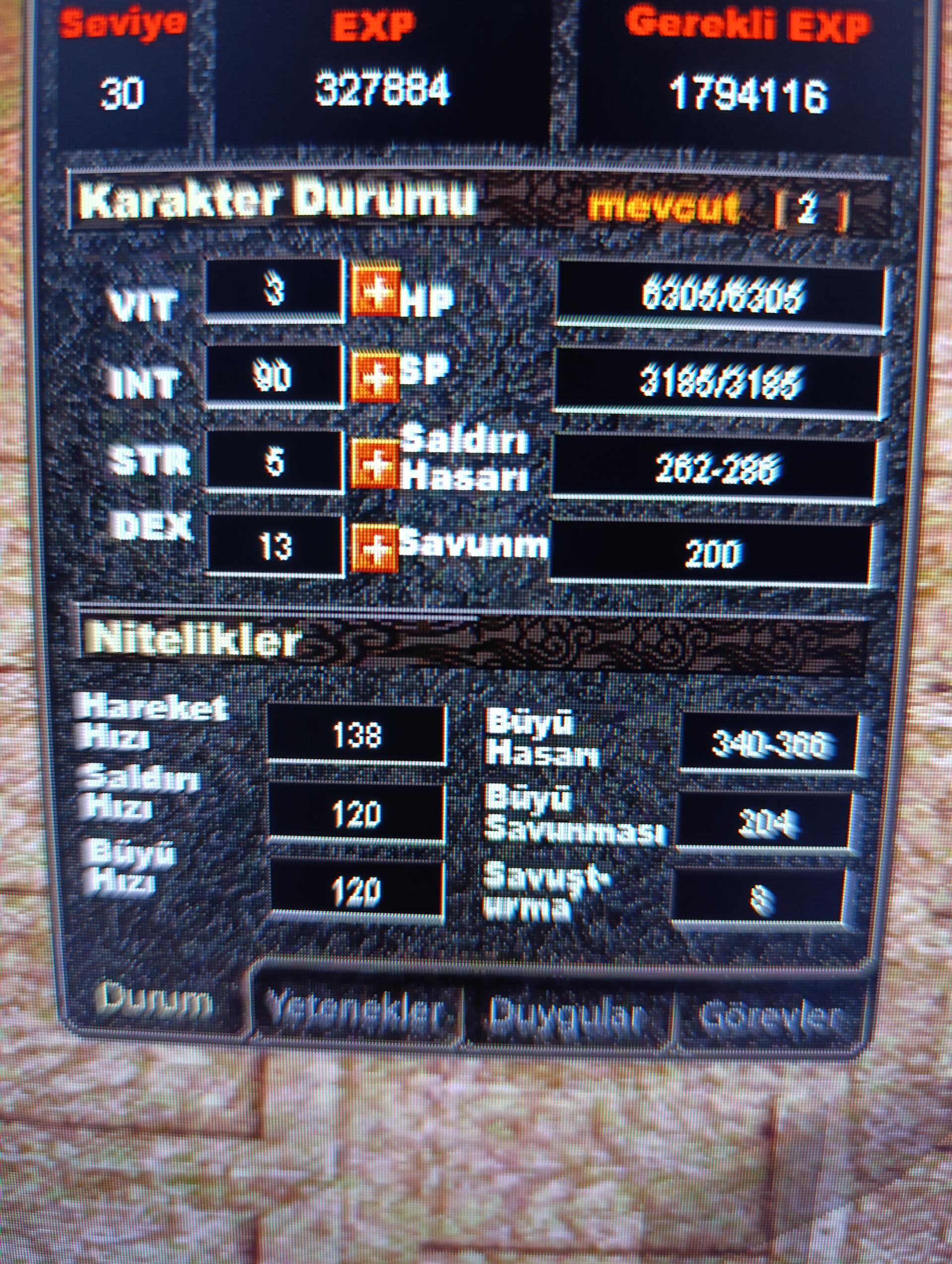 30 lvl Keskinlik M6. Asker at. 400 Ep var. İTEMLİ