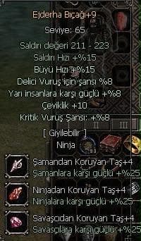 Dönüşümlük ejderha bıçağı.