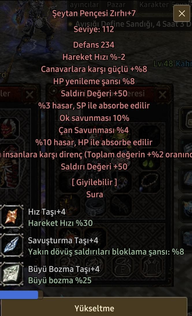 +7 sura canavarlı zırh
