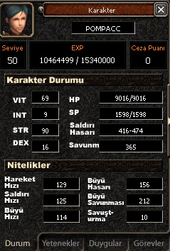 50 LEVEL BEDENSEL SATILIK