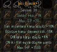 10 YARI 15 BÜYÜ 1500 HP BİLEZİK