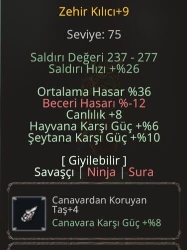 +9 Zehir Kılıcı [İlanı Çektiğin An Teslim]