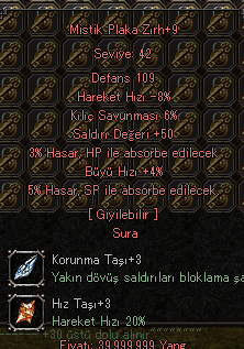 +9 50 STR +3 TAŞ MİSTİK PLAKA