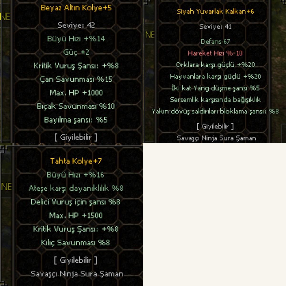 Doyumluk ve Bossluk İtemler + 29m yang