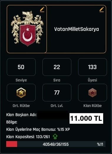 ÖZEL LOGOLU KLAN 11.000 TL.....