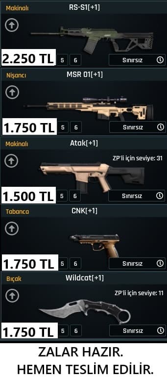 SINIRSIZ RS-MSR01-ATAK-CNK-WİLDCAT SATILIR.....