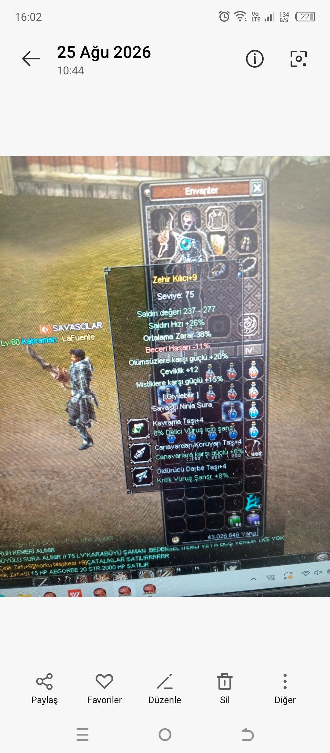 80 lvl FARMLIK BEDENSEL SATILIR