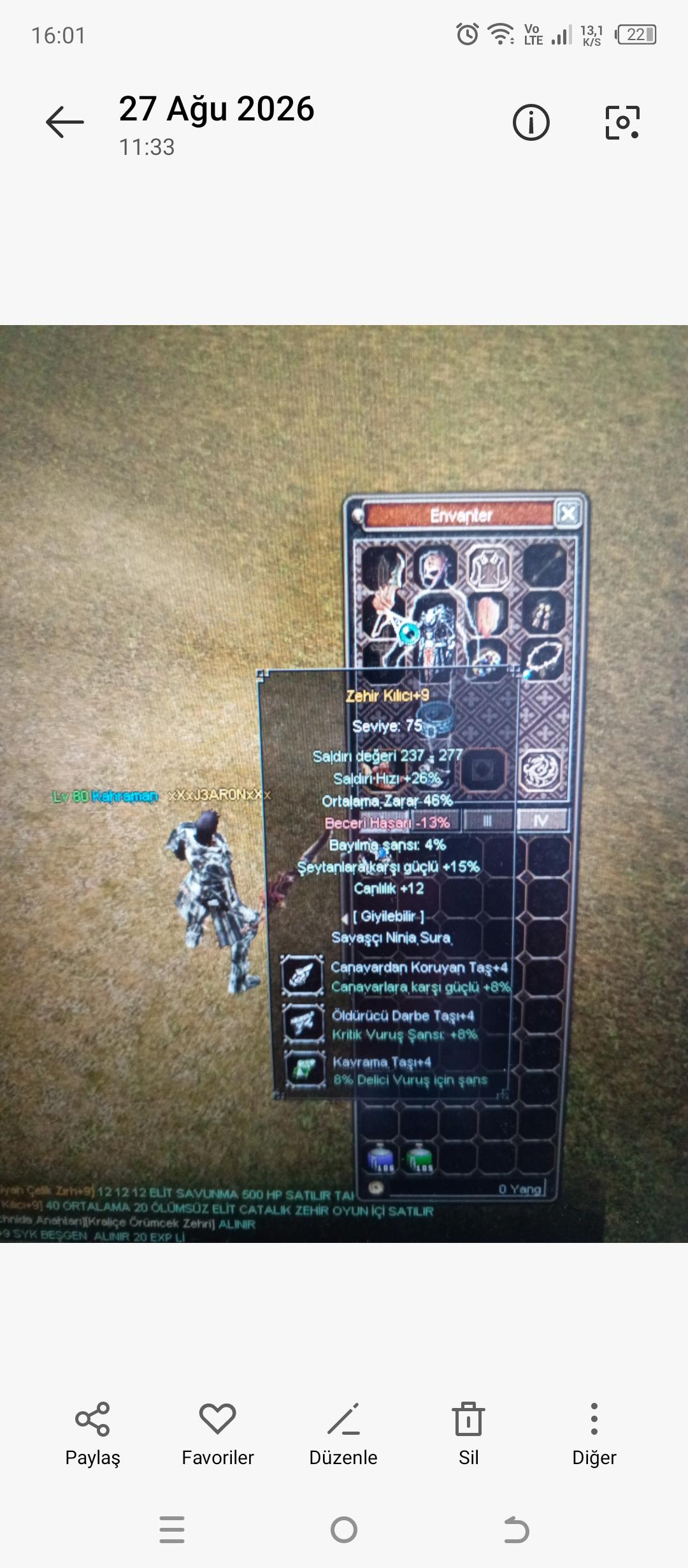 80 lvl FARMLIK BEDENSEL SATILIR