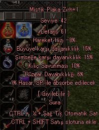 SURA 42LİK EFSUNLU ZIRH TEKLİF VER