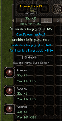 +9 SİYAH ÇELİK // +9 ABANOZ KÜPE // +9 ŞAHİN KALKAN -- AÇIKLAMA