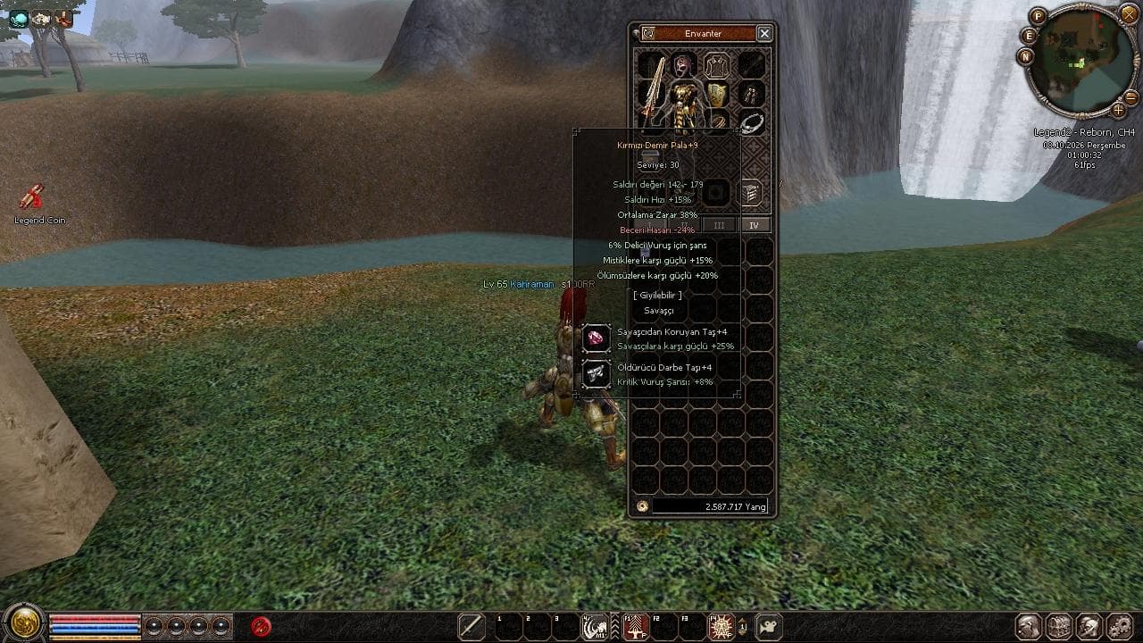 65 lvl  itemli bedo at 30 skller p