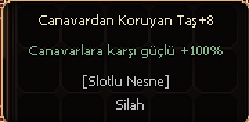 +8 CANAVAR TAŞI 150 TL