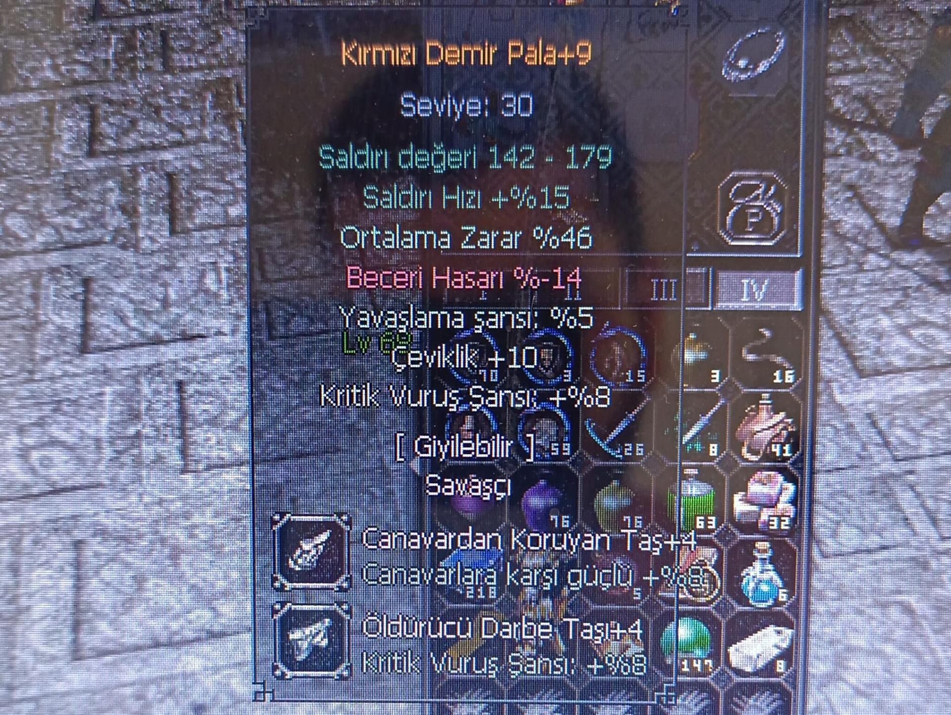 +9 KDP  46 ORT  8 KIRITIK 10 CEVİK