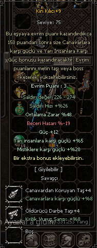 KİN KILICI +9 48 ORT 12 GÜÇ