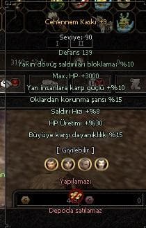 +9 BETA CEHENNEM KASKI VE +7 CEHENNEM BİLEZİĞİ