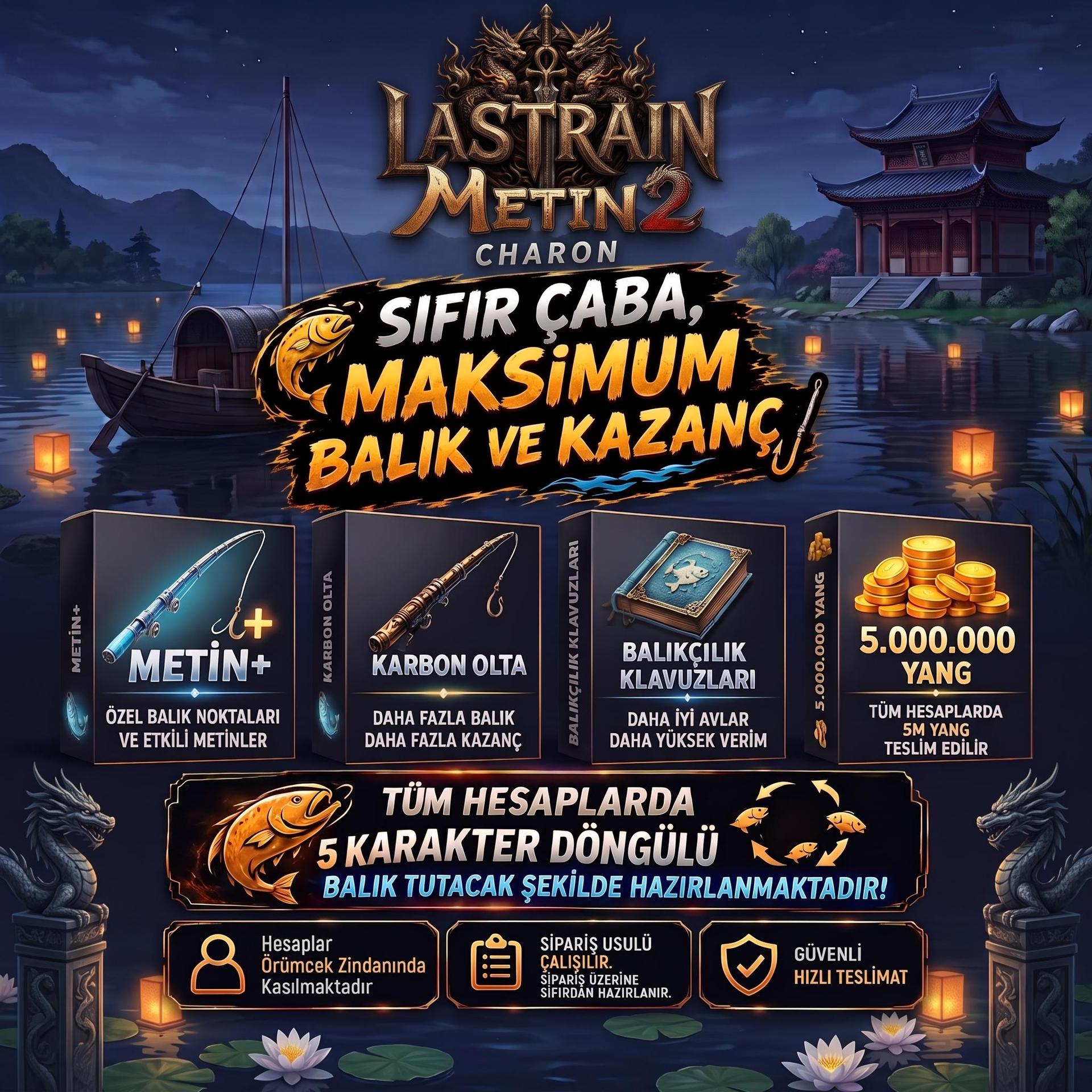 ⚡ 30 LEVEL 5'Lİ BALIKÇI DÖNGÜSÜ | KILAVUZ - KARBON OLTA - METİN+ 🐟