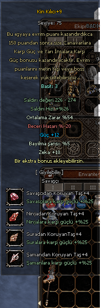 54 ORT GÜÇ 12 +9 KİN KILICI TEKLİF