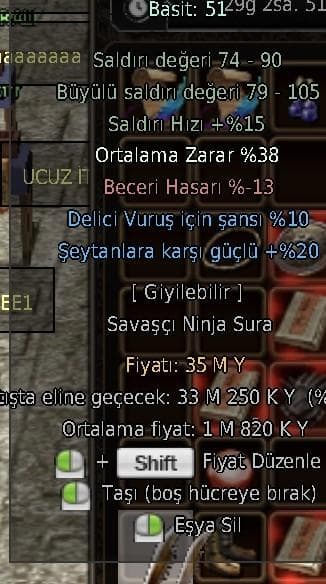 38 ort 20 şeytan 10 delici  dolu satilir