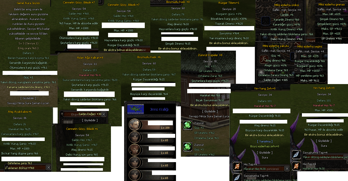100 level sura-ninja-şaman - 35 level bedensel | 4 id