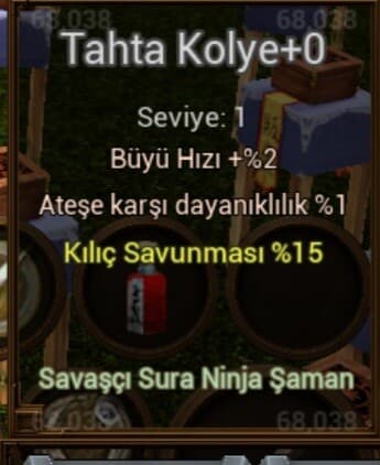 15 kılıç tahta kolye