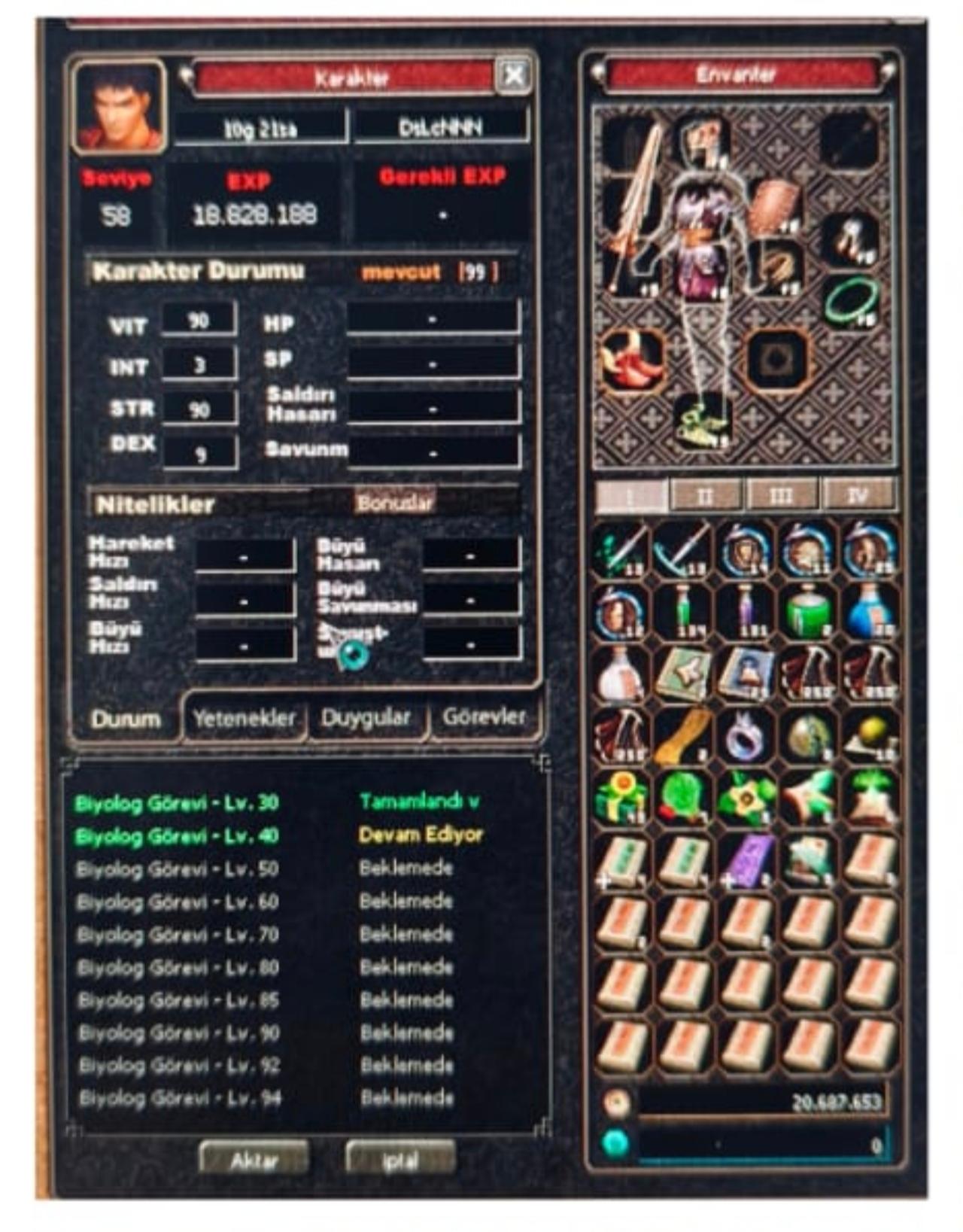 58 level - Gelişime açık savaşçı