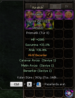 250 LEVEL TIP 8 +%36.4 ATAK PET HEMEN TESLIM