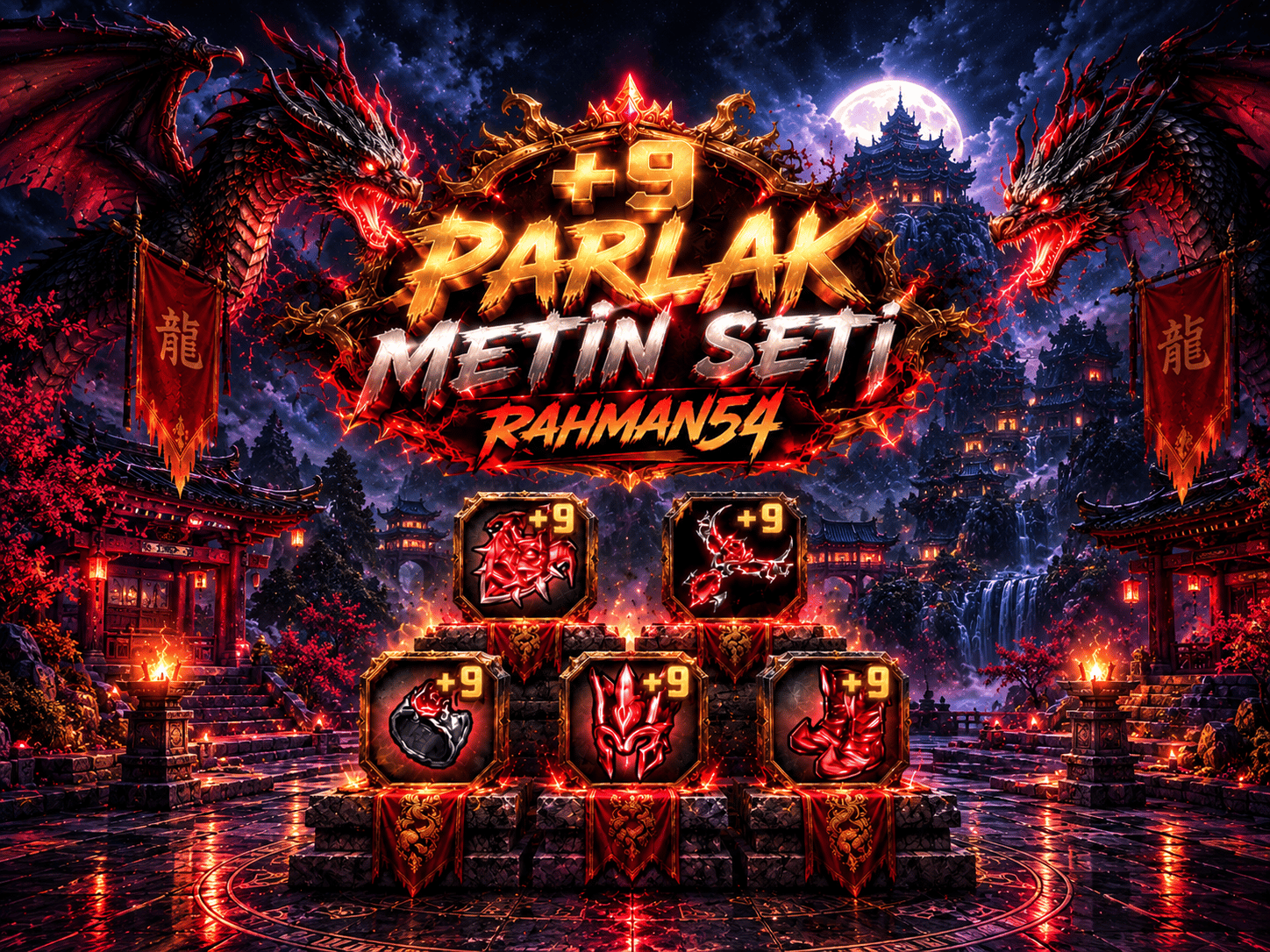 +9 PARLAK METIN SET [KUPE HARIC 5 PARCA]