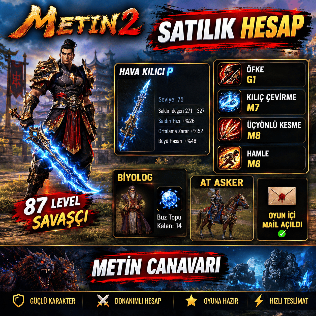 METİN CANAVARI SATIŞTA