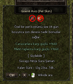 GİZEMLİ AVCI PETİ SERİ PM