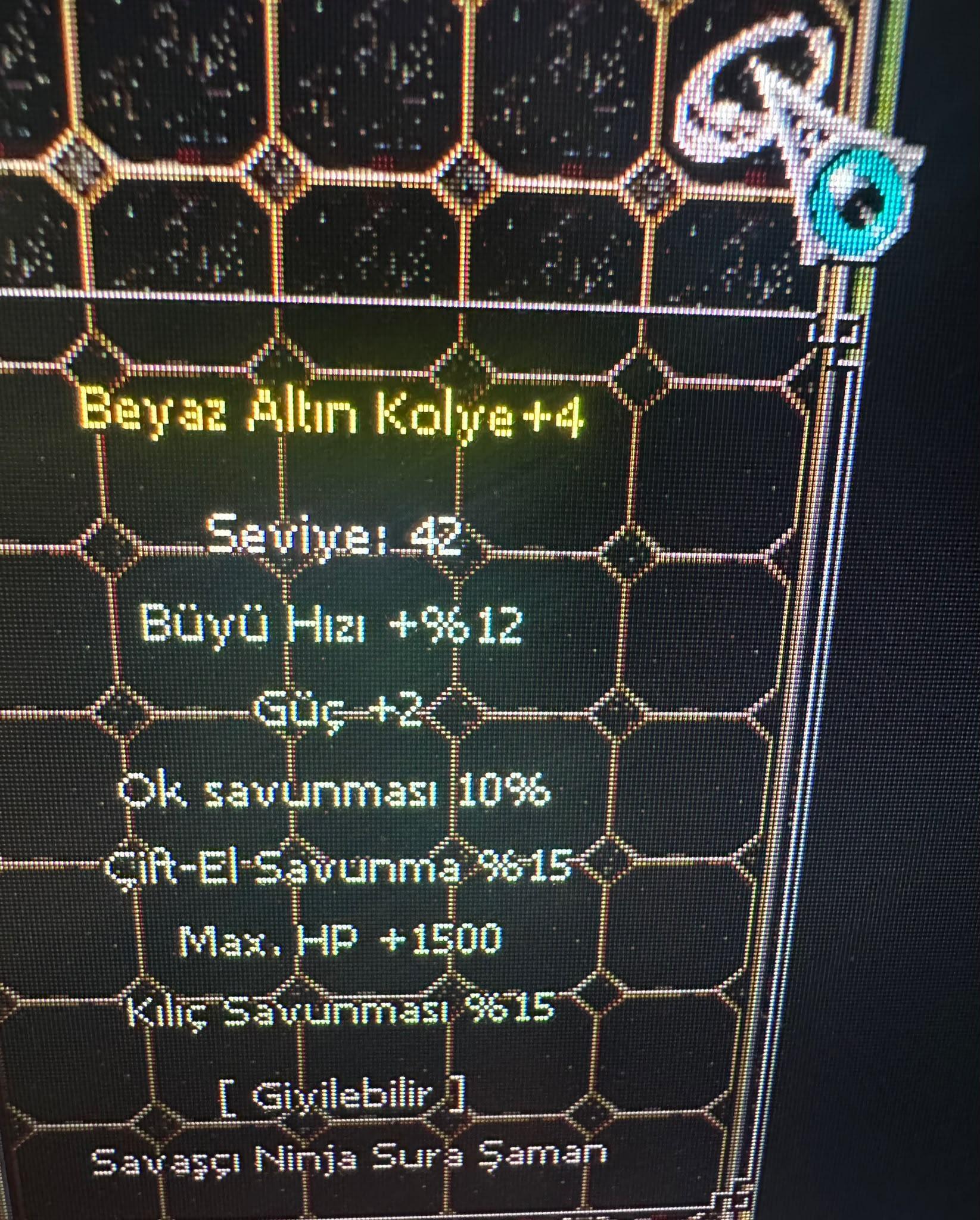 15 KILIC 15 CİFTEL 10 OK 1500 HP B.ALTIN KOLYE TEKLİF