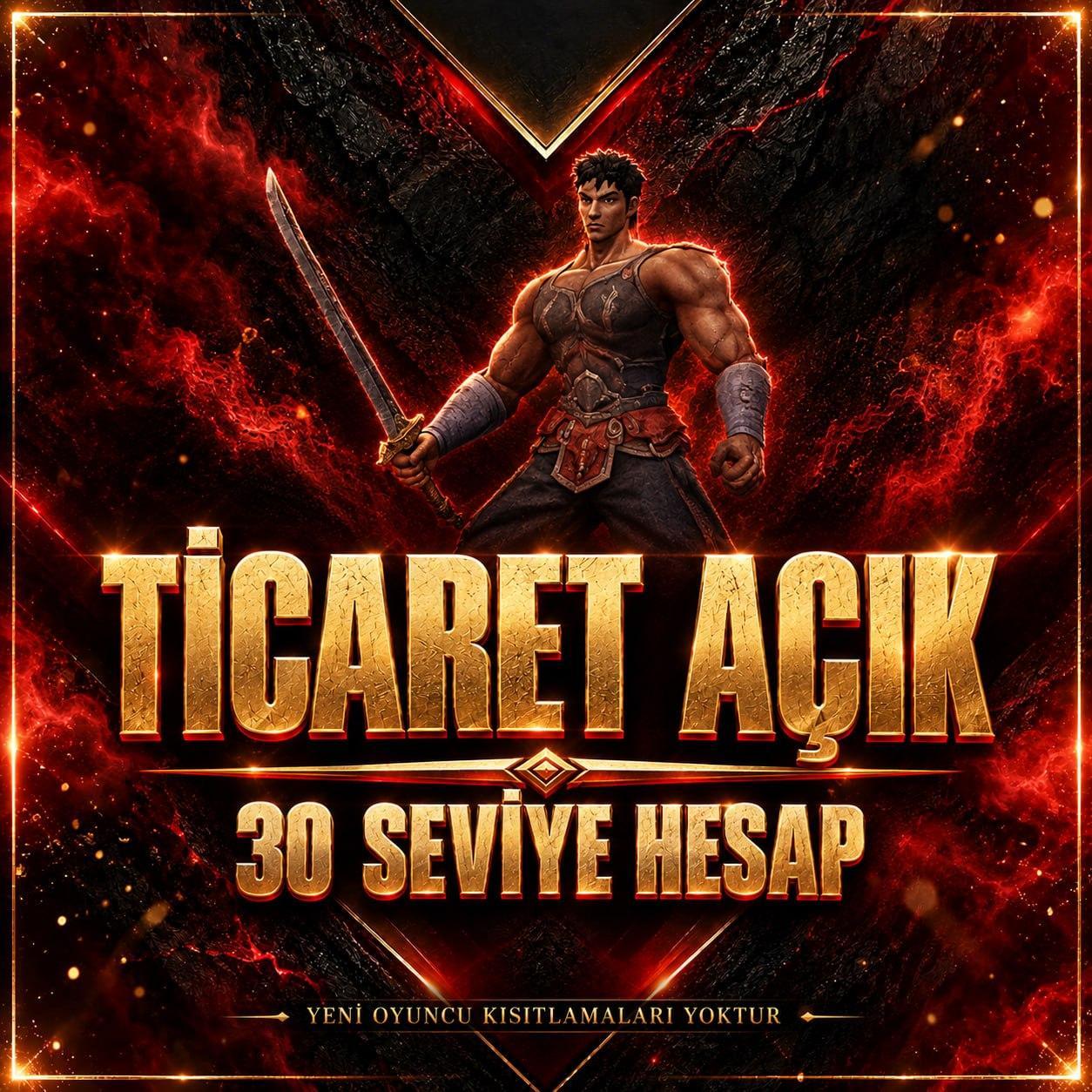 1 MAİL 1 İD 5 KARAKTER 30 LVL