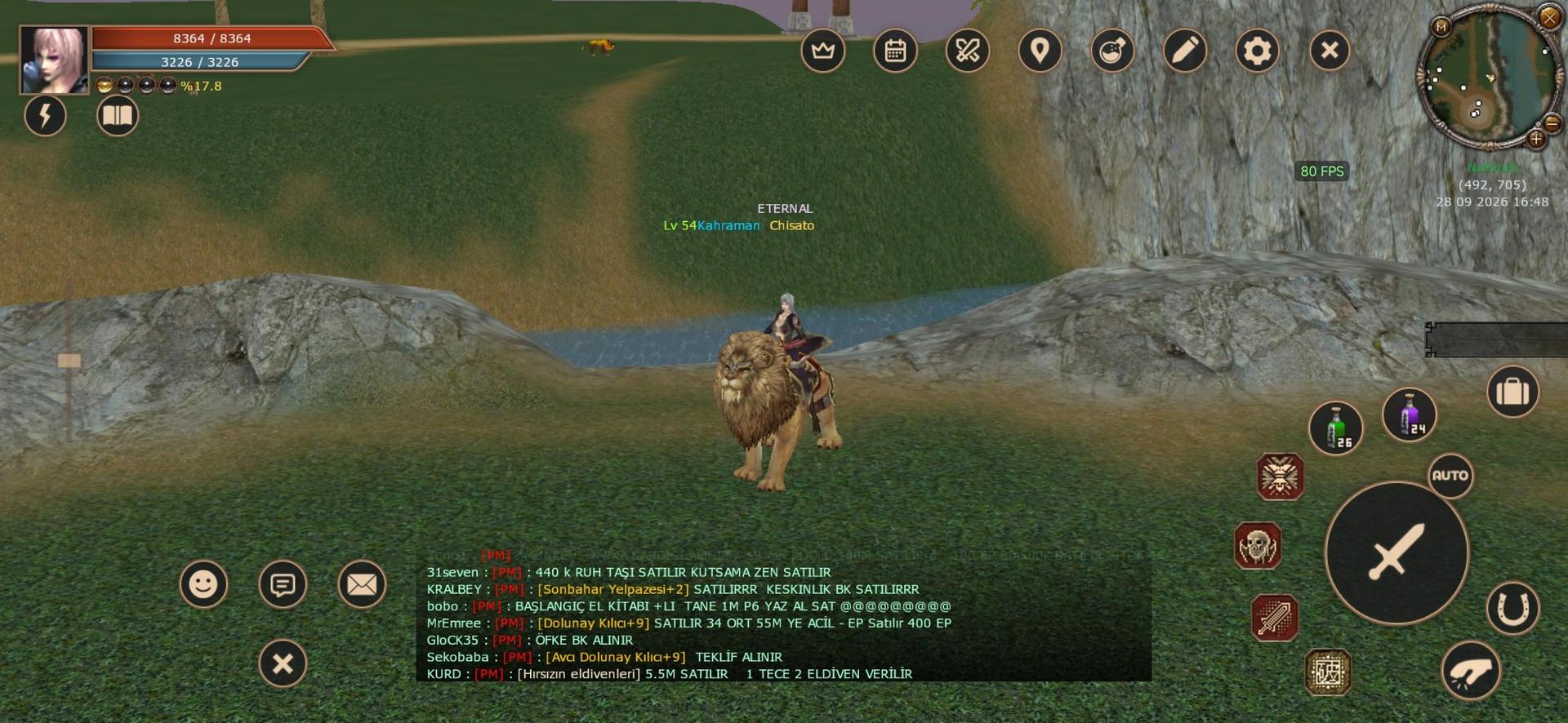 54 LVL BÜYÜLÜ SİLAH 3 P AT 30 LVL 2100 TL