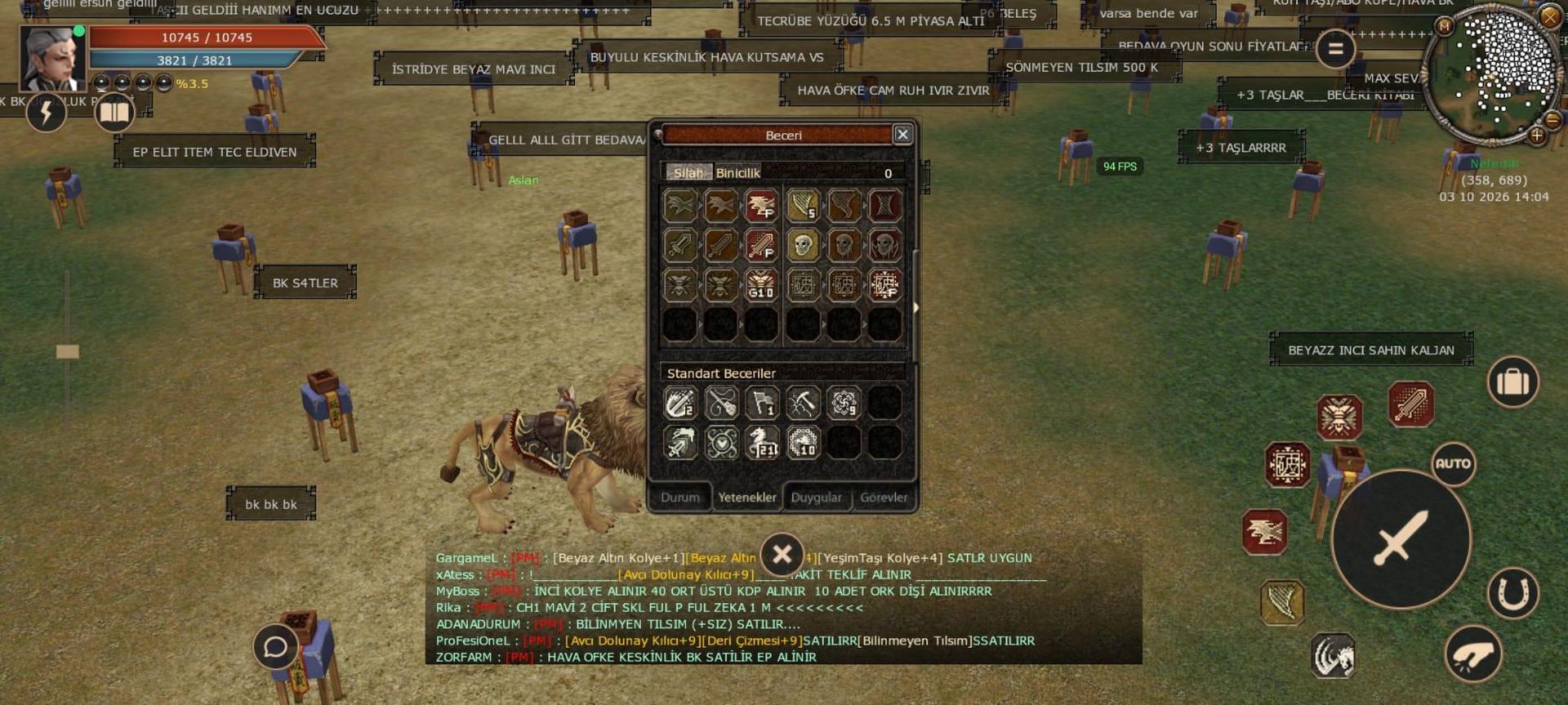70 LVL BÜYÜLÜ SİLAH 4 P AT 21 LVL BİYOLOG ŞEYTAN DA İTEMSİZ 6500 TL