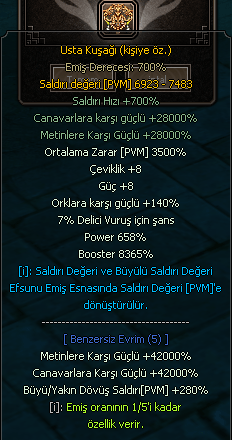 ELİT KUŞAK (full evrim,full ort, 3.seviye boosterler.)