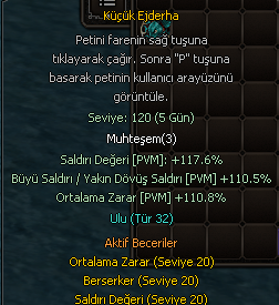 tip 32 110-120 efsun atılmış 120 level pet.
