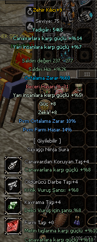 +9 ZEHİR KILICI