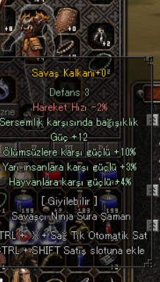savaş kalkanı 12 güç, sersemlik, 3 yarı