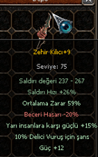 59 YARI GÜÇ DELİCİ ZEHİR KILICI