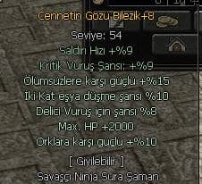 +8 cennet bilezik