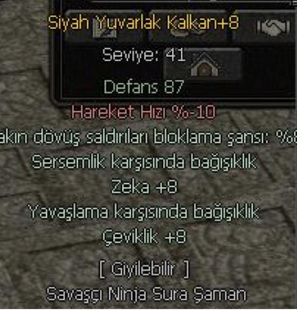 +8 Siyah Yuvarlak Kalkan zeka çeviklik blok sersem