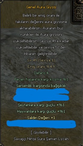 Ş8 4p TAMLIK P SURA SV49 AURA YAN CHAR 95 2P KUTSAMACI ŞAMAN 19K MARKA