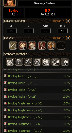 72 LEVEL SAVAŞÇI BEDENSEL P SKILL BEDAVA