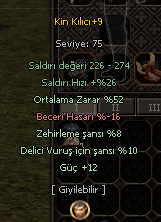 +9 52 ORT 12 GÜÇLÜ KİN KILICI