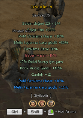 +9 Zehir - 50 Ortalama - 10 PvM - 11 Metin