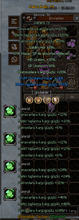 Kabus Kaskı +9 4 zümrüt perma