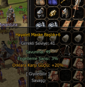 20 ork hayalet maske başlık +6