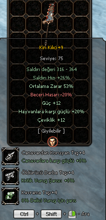 KİN KILICI +9 53 ORT 200 TL ANINDA TESLİM